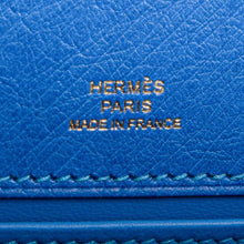 Load image into Gallery viewer, Kelly Pochette Bag Bleuet Ostrich Clutch Gold Hardware