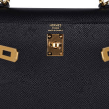 Load image into Gallery viewer, Kelly Sellier 25 Bag Black Epsom Gold Hardware New
