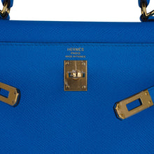 Load image into Gallery viewer, Kelly 25 Sellier Bag Blue Frida Epsom Leather with Gold Hardware