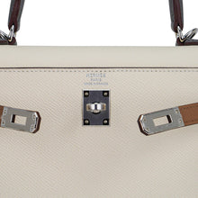 Load image into Gallery viewer, Kelly Sellier 25 Bag Nata Chai &amp; Gris Meyer Epsom Leather with Palladium Hardware