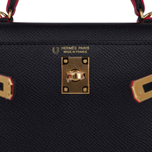 Load image into Gallery viewer, Kelly 20 Sellier Mini HSS Bag Black / Rose Extreme Epsom Gold Hardware