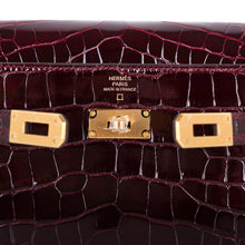 Load image into Gallery viewer, Kelly Classique To Go Wallet Bordeaux Alligator Gold Hardware New w/Box