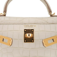 Load image into Gallery viewer, Limited Edition Mini Kelly 20 Sellier Beton Matte Alligator Bag with Gold Hardware