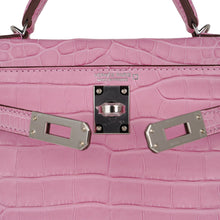 Load image into Gallery viewer, Kelly 20 Mini Sellier Bag 5P Pink Matte Alligator Palladium Limited Edition