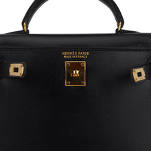Load image into Gallery viewer, Vintage Kelly 15 Micro Sellier Bag Black Box Leather with Gold Hardware