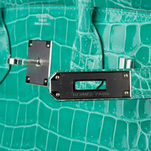Load image into Gallery viewer, Limited Edition Birkin 30 Bag Vert Jade Porosus Crocodile with Palladium Hardware