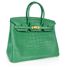 Load image into Gallery viewer, Birkin 35 Bag Matte Alligator Cactus Gold Hardware
