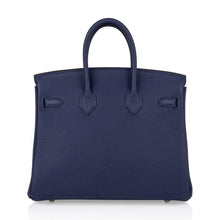Load image into Gallery viewer, Birkin 25 Bag Blue Encre Gold Hardware Togo Leather