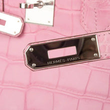 Load image into Gallery viewer, Limited Edition Birkin 35 Bag 5P Pink Matte Alligator with Palladium Hardware