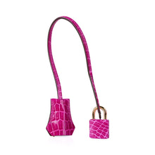 Load image into Gallery viewer, Birkin 35 Rose Scheherazade Porosus Crocodile Bag Gold Hardware