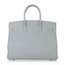 Load image into Gallery viewer, Birkin 35 Bag Blue Bleu Pale Togo Palladium Hardware