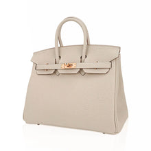 Load image into Gallery viewer, Birkin 25 Bag Craie Togo Leather with Rose Gold Hardware
