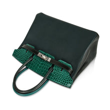Load image into Gallery viewer, Limited Edition Birkin 30 Bag Patchwork Emerald Green Crocodile &amp; Six Skins