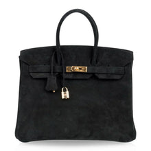 Load image into Gallery viewer, Birkin 35 Bag Black Doblis Suede Gold Hardware Limited Edition