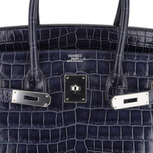 Load image into Gallery viewer, Birkin 35 Bleu Roi Porosus Crocodile Palladium Hardware