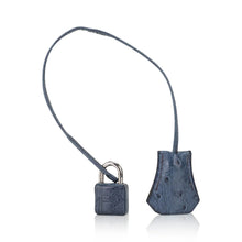 Load image into Gallery viewer, Birkin Vintage 35 Bag Blue Roi Ostrich Palladium Hardware