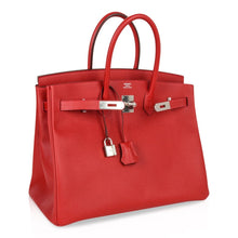Load image into Gallery viewer, Birkin 35 Bag Rouge Casaque Lipstick Red Epsom Palladium new
