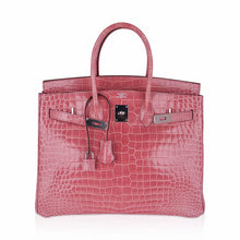 Load image into Gallery viewer, Birkin 35 Rose Indien Porosus Crocodile Bag – Rare Retired Color