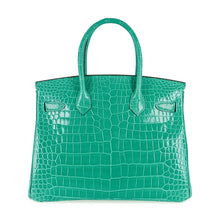 Load image into Gallery viewer, Birkin 30 Bag Jade Porosus Crocodile Gold Hardware
