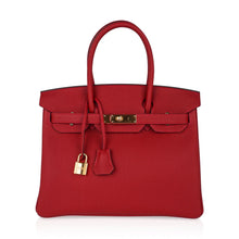 Load image into Gallery viewer, Birkin 30 Bag Lipstick Rouge Vif Togo Leather with Gold Hardware