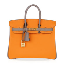 Load image into Gallery viewer, Birkin HSS 25 Bag Jaune Ambre / Gris Asphalte Gold Hardware