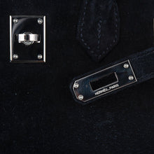 Load image into Gallery viewer, Birkin 25 Bag Black Doblis Suede with Palladium Hardware