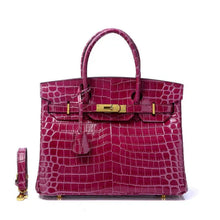 Load image into Gallery viewer, Birkin 30 Smooth Croc Print Genuine Leather Top Handle Bags