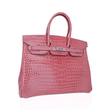 Load image into Gallery viewer, Birkin 35 Rose Indien Porosus Crocodile Bag – Rare Retired Color