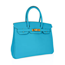 Load image into Gallery viewer, Birkin 30 Bleu Aztec Bag Chevre Leather with Gold Hardware