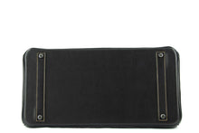 Load image into Gallery viewer, Birkin 40 Ghillies Denim Fonce Toile / Black Evercalf Bag Limited Edition