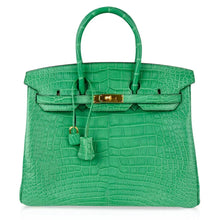 Load image into Gallery viewer, Birkin 35 Bag Matte Alligator Cactus Gold Hardware