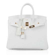 Load image into Gallery viewer, Birkin 25 HSS Bag White Clemence Gold Hardware