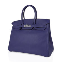 Load image into Gallery viewer, Limited Edition Birkin 35 Bag Blue Sapphire Taurillon Novillo Leather &amp; Toile Sea Surf &amp; Fun