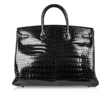 Load image into Gallery viewer, Birkin 40 Bag Black Porosus Crocodile Palladium