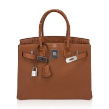 Load image into Gallery viewer, Birkin Touch 30 Bag Gold Matte Alligator / Togo Limited Edition