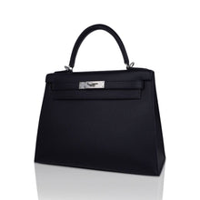 Load image into Gallery viewer, Kelly 28 Sellier Bag Black Epsom Leather with Palladium Hardware