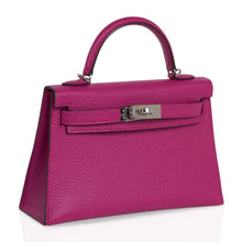 Load image into Gallery viewer, Mini Kelly 20 Bag Sellier Rose Pourpre Chevre Leather with Palladium Hardware