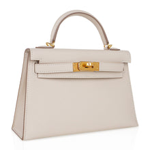 Load image into Gallery viewer, Kelly 20 Mini Sellier Bag Craie Epsom Leather with Gold Hardware