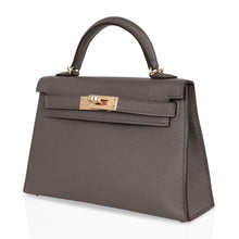 Load image into Gallery viewer, Kelly 20 Mini Sellier Bag Etain Epsom Leather Gold Hardware New w/Box