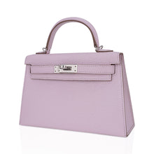 Load image into Gallery viewer, Mini Kelly 20 Bag Sellier Mauve Pale Chevre Leather with Palladium Hardware