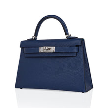 Load image into Gallery viewer, Special Order HSS Verso Mini Kelly 20 Sellier Bag Deep Bleu &amp; Bleu Izmir Epsom Leather with Palladium Hardware