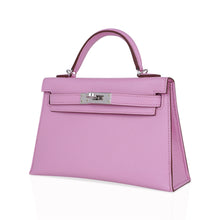 Load image into Gallery viewer, Mini Kelly 20 Bag Sellier Mauve Sylvestre Epsom with Palladium Hardware