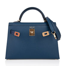 Load image into Gallery viewer, Kelly 20 Mini Sellier Bag Deep Blue Epsom Leather Gold Hardware