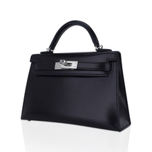 Load image into Gallery viewer, Kelly 20 Sellier Black Box Leather Mini Bag Palladium Hardware