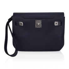 Load image into Gallery viewer, Kelly Depeches 25 Pouch Blue Ocean Galop D’Vache Leather with Palladium Hardware