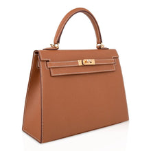 Load image into Gallery viewer, Kelly 25 Sellier Bag Gold Epsom Leather with Gold Hardware