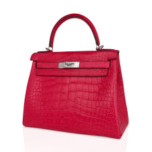 Load image into Gallery viewer, Kelly 28 Bag Rose Extreme Matte Alligator with Palladium Hardware