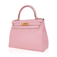 Load image into Gallery viewer, Kelly 28 Bag Rose Sakura Gold Hardware Swift Leather