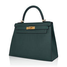 Load image into Gallery viewer, Kelly Sellier 28 Bag Vert Anglais Epsom Leather with Gold Hardware