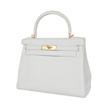 Load image into Gallery viewer, Kelly 28 Retourne Bag White Clemence Leather with Gold Hardware